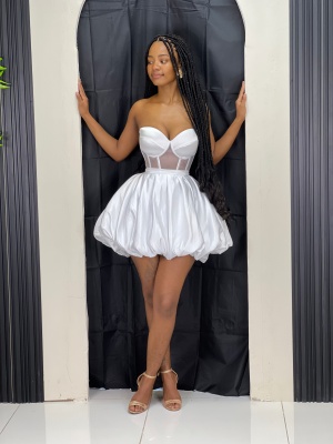 The Ivory Cloud Corset Mini Dress