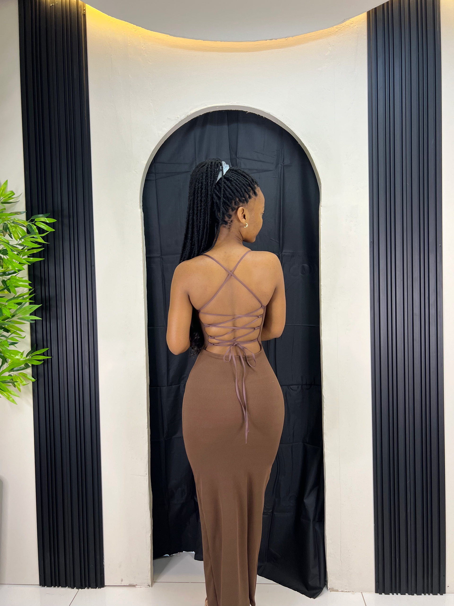 The Mocha Slip Maxi Dress - Image 2