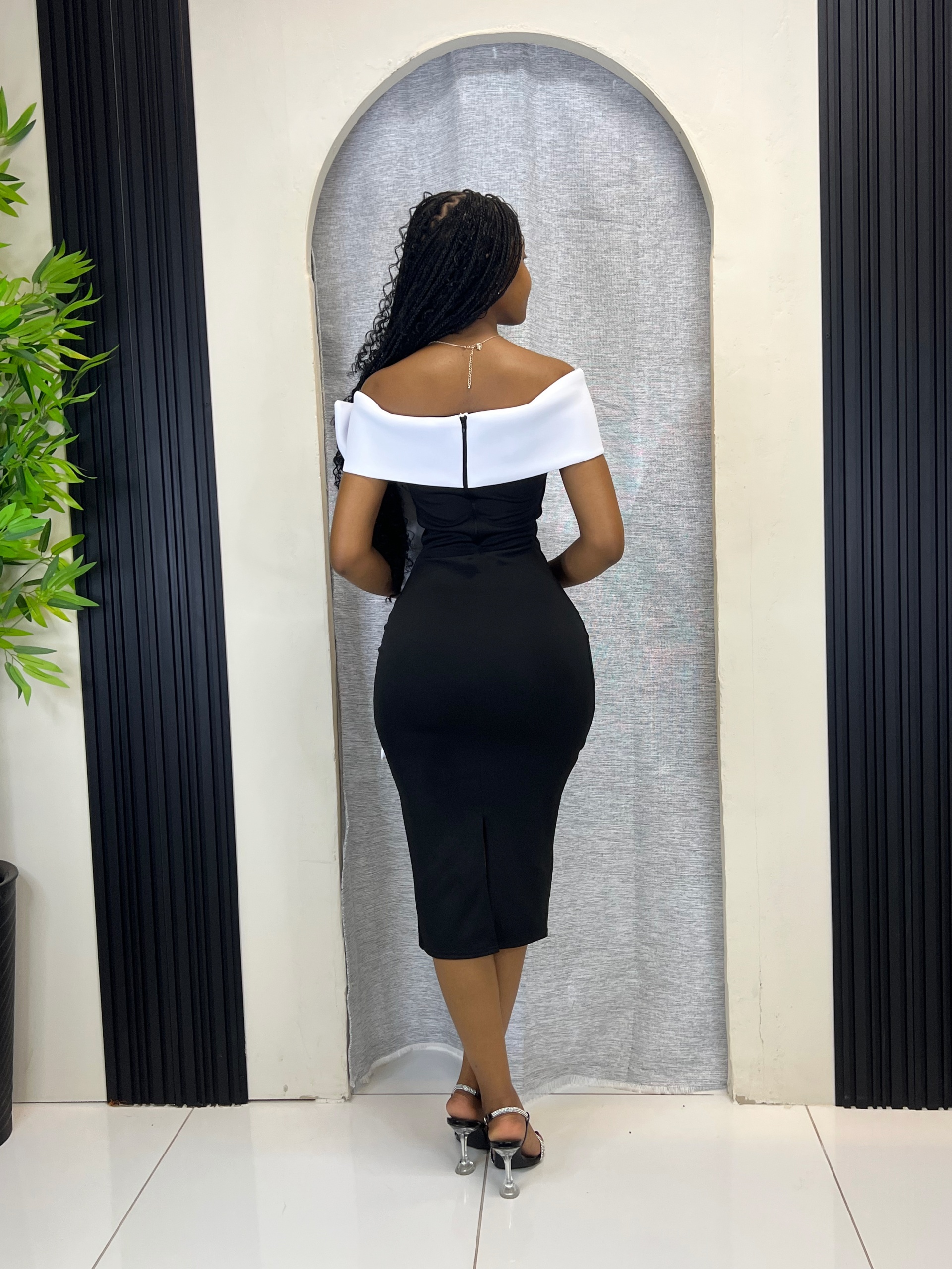The Crimson Bow Off-Shoulder Mini Dress - Image 4