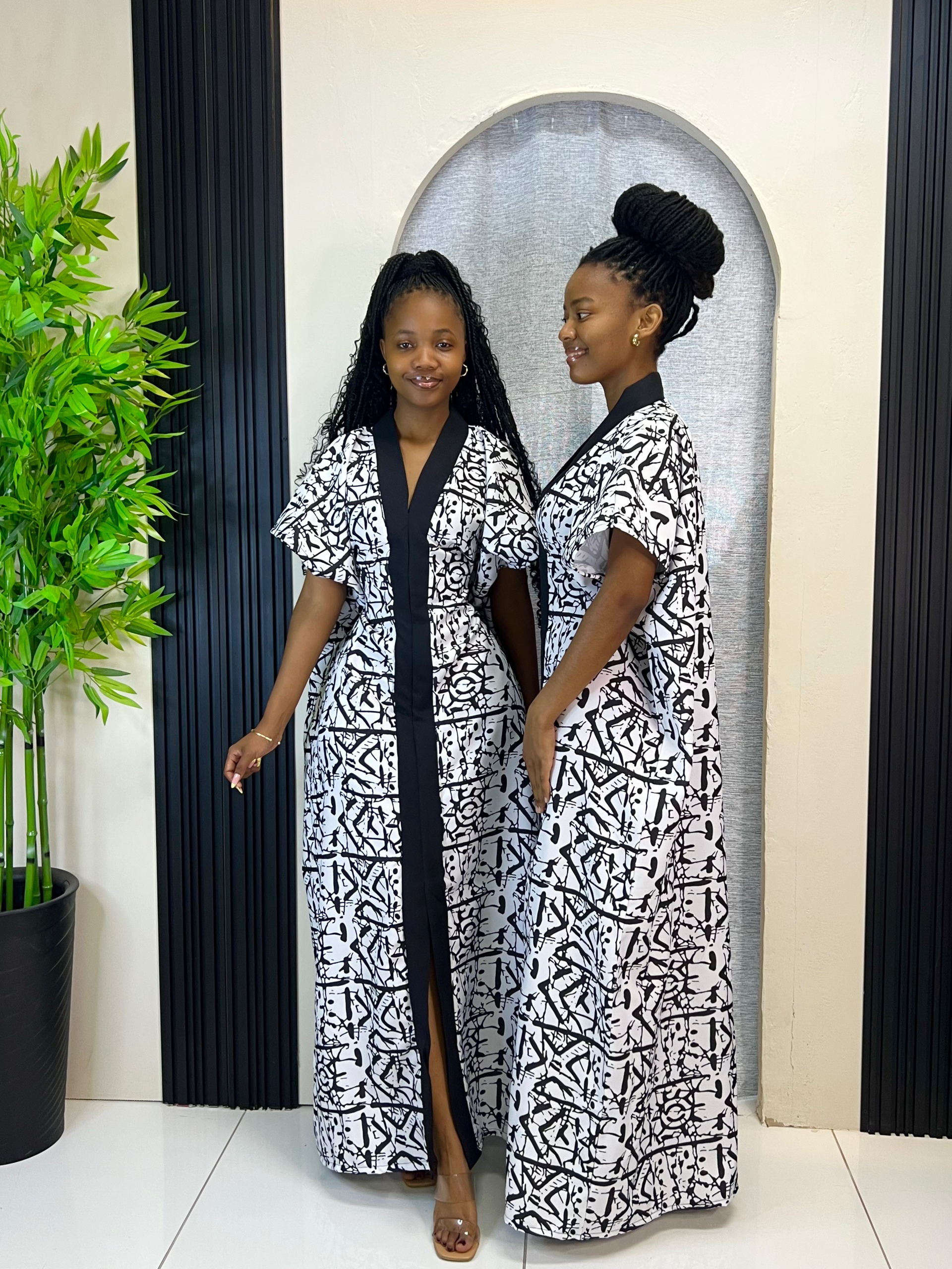 The Zuri Adire Kimono Maxi Dress