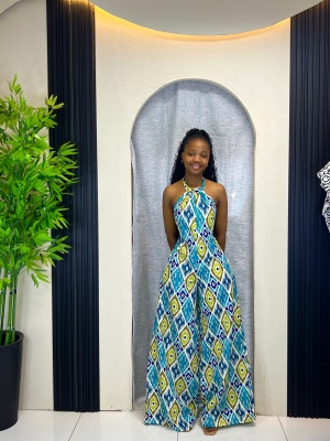 The Oasis Ikat Halter Wide-Leg Jumpsuit